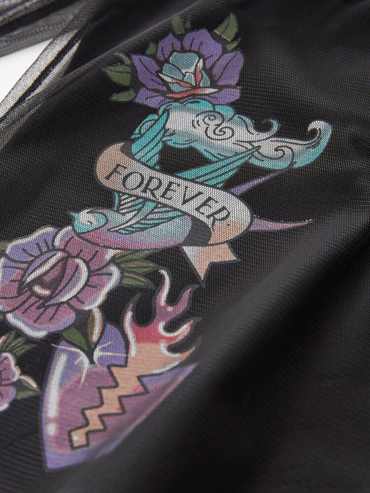 Black Tattoo Mesh Long Sleeve T-Shirt (3-16yrs) - Image 7 of 7 Black Tattoo Mesh Long Sleeve T-Shirt (3-16yrs) - Image 7 of 7