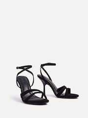 Linzi Black Bronte Heeled Sandals With Double Front Strap - Image 4 of 6