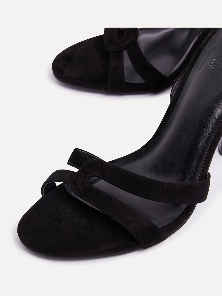 Linzi Black Bronte Heeled Sandals With Double Front Strap - Image 6 of 6
