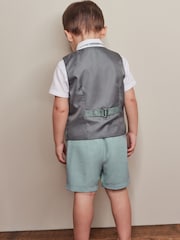Mint Green Waistcoat, Shirt, Short & Bow Tie Set (3mths-9yrs) - Image 2 of 8