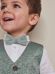 Mint Green Waistcoat, Shirt, Short & Bow Tie Set (3mths-9yrs) - Image 4 of 8