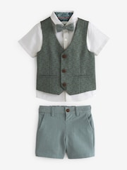 Mint Green Waistcoat, Shirt, Short & Bow Tie Set (3mths-9yrs) - Image 5 of 8