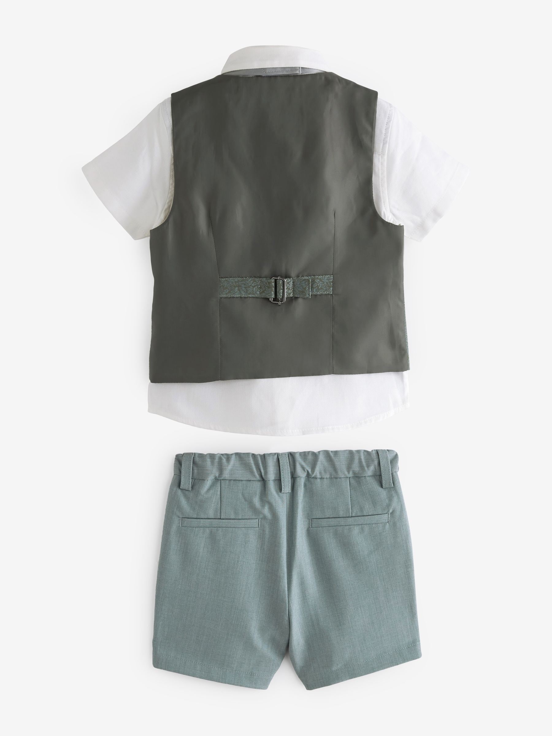 Buy Mint Green Waistcoat, Shirt, Short & Bow Tie Set (3mths Buy Mint Green Waistcoat, Shirt, Short & Bow Tie Set (3mths