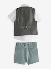 Mint Green Waistcoat, Shirt, Short & Bow Tie Set (3mths-9yrs) - Image 6 of 8