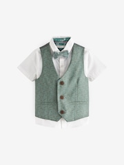 Mint Green Waistcoat, Shirt and Bowtie Set (3mths-9yrs) - Image 1 of 4