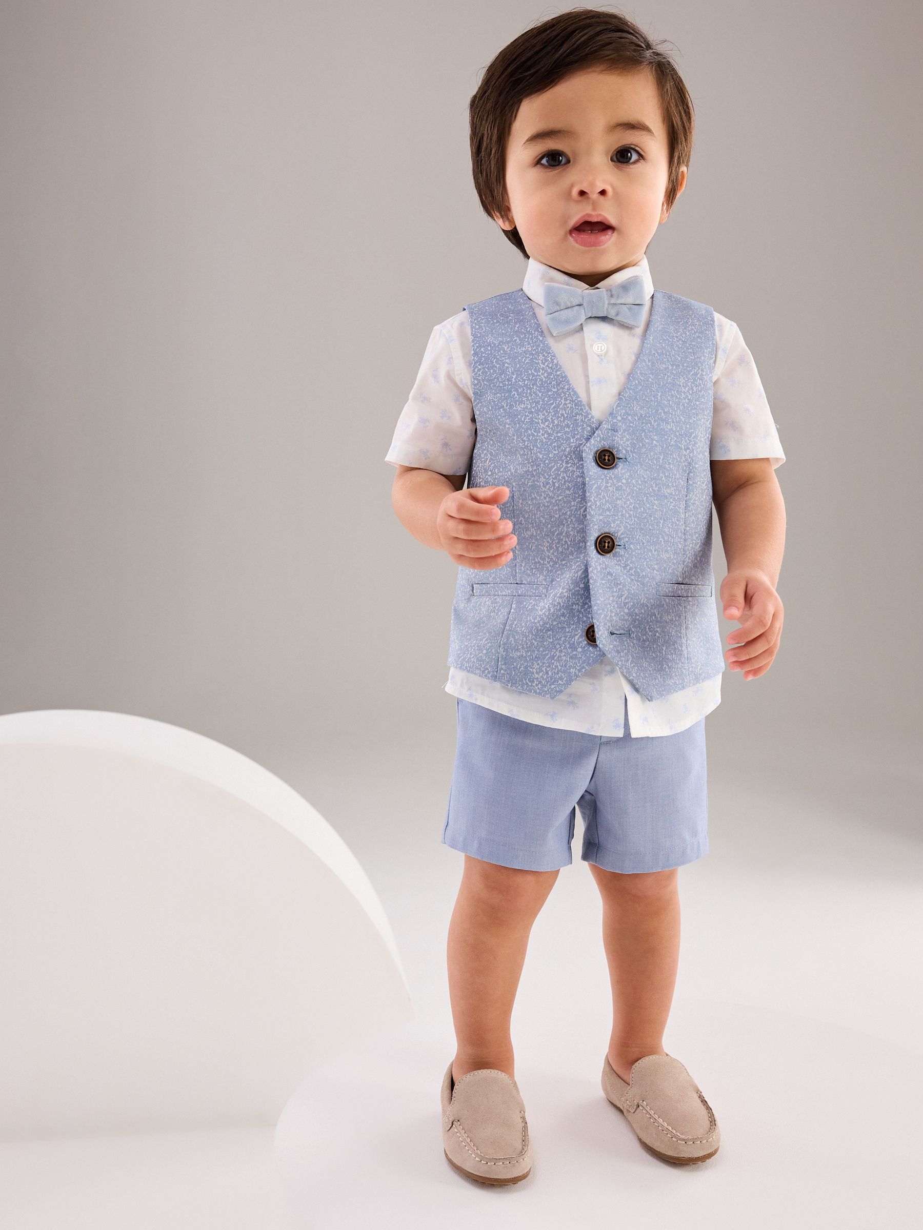 Buy Blue Opulent Waistcoat Shirt Short Bow Tie Set 3mths 9yrs from Next Belgium