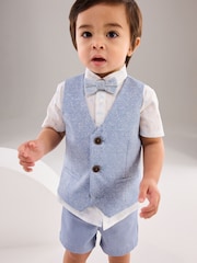 Blue Opulent Waistcoat, Shirt, Short & Bow Tie Set (3mths-9yrs) - Image 2 of 9