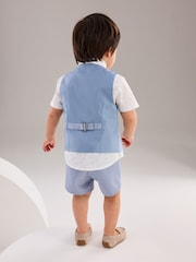 Blue Opulent Waistcoat, Shirt, Short & Bow Tie Set (3mths-9yrs) - Image 3 of 9