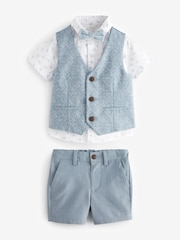 Blue Opulent Waistcoat, Shirt, Short & Bow Tie Set (3mths-9yrs) - Image 5 of 9