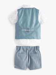 Blue Opulent Waistcoat, Shirt, Short & Bow Tie Set (3mths-9yrs) - Image 7 of 9