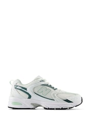 New Balance White/Green Womens 530 Trainers - Image 1 of 10