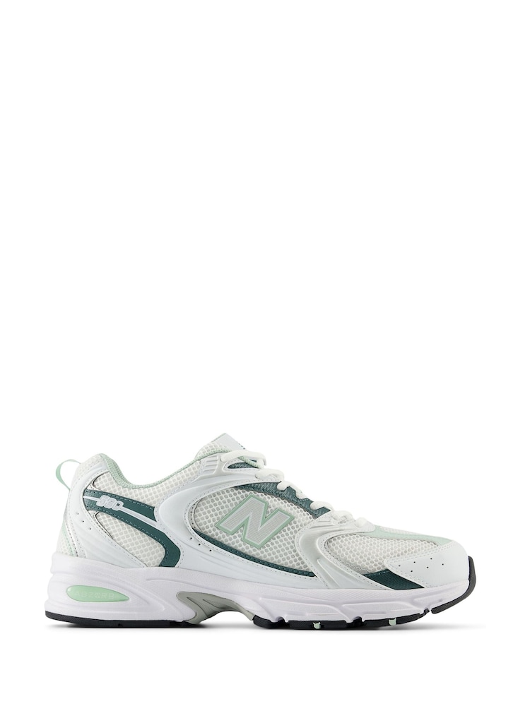New Balance White/Green Womens 530 Trainers - Image 1 of 10