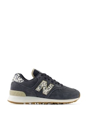 New Balance Black Chrome Womens 574 Trainers - Image 6 of 9