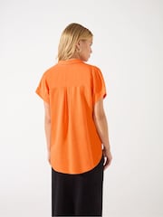 Ro&Zo Orange Crinkle Grown On Sleeve Shirt - Image 2 of 5
