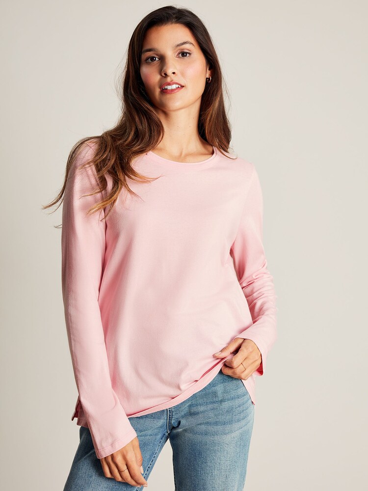 Joules Holly Pink Long Sleeve Crew Neck T-Shirt - Image 1 of 8