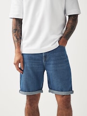 Denim Dark Blue 100% Cotton Wash Shorts - Image 1 of 3