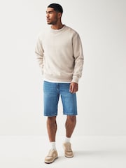 Denim Mid Wash 100% Cotton Shorts - Image 2 of 2
