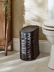 Black Plastic Wicker Storage Basket - Image 4 of 8