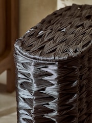Black Plastic Wicker Storage Basket - Image 5 of 8