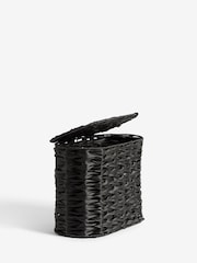 Black Plastic Wicker Storage Basket - Image 6 of 8