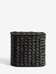 Black Plastic Wicker Storage Basket - Image 7 of 8