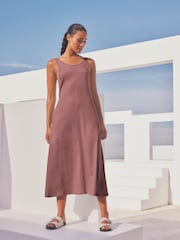 Dusky Pink Sleeveless Jersey Dress - Image 1 of 6