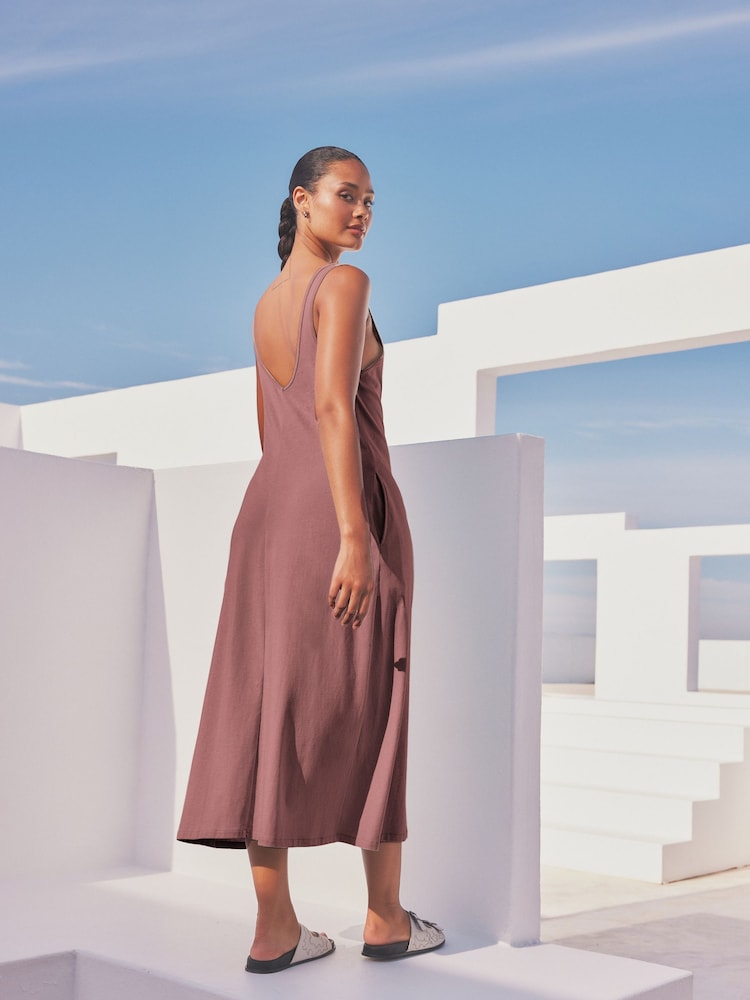 Dusky Pink Sleeveless Jersey Dress - Image 2 of 6