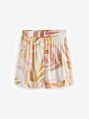 White/Pink Floral Pull-On Shorts - Image 5 of 6