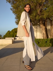 White 100% Cotton Maxi Beach Shirt Cover-Up - Image 3 of 7
