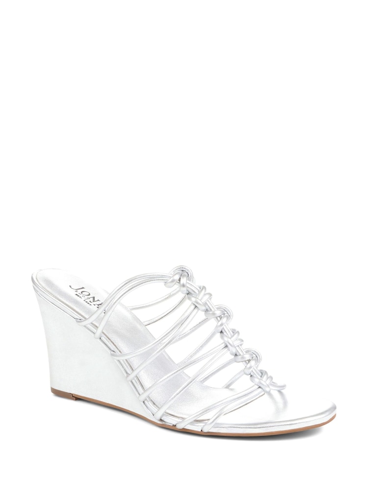 Jones Bootmaker Silver Laurella Leather Gladiator Wedges - Image 1 of 8