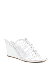 Jones Bootmaker Silver Laurella Leather Gladiator Wedges - Image 3 of 8