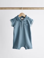 Blau - Strampelanzüge mit Kragen aus 100 % Baumwolljersey im 2 er-Pack - Bild 5 von 11