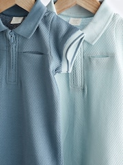 Blau - Strampelanzüge mit Kragen aus 100 % Baumwolljersey im 2 er-Pack - Bild 7 von 11