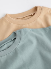 Blue/Neutral Jersey Bloomer Baby Rompers 2 Pack - Image 4 of 7
