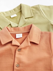 Grün/Orange - Strampelanzüge mit Kragen aus 100 % Baumwolljersey im 2 er-Pack - Bild 4 von 7