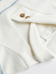 Blue Stripe Collar Jersey 100% Cotton Rompers 2 Pack - Image 5 of 6