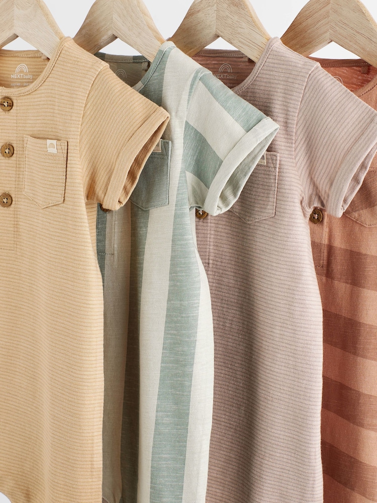 Minerals Stripe Baby Jersey Rompers 4 Pack - Image 3 of 7