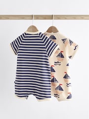 Blue/Red Boat Jersey Baby Rompers 2 Pack - Image 5 of 9