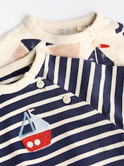 Blue/Red Boat Jersey Baby Rompers 2 Pack - Image 7 of 9