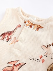 Green Dinosaur Baby Bloomer Jersey Rompers 4 Pack - Image 10 of 12