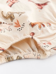 Green Dinosaur Baby Bloomer Jersey Rompers 4 Pack - Image 9 of 12