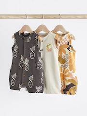 Schwarzweiß/Palmen - Baby-Strampler mit Trägern im 3er-Pack - Bild 1 von 10