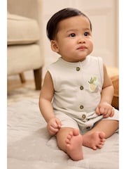 Schwarzweiß/Palmen - Baby-Strampler mit Trägern im 3er-Pack - Bild 2 von 10