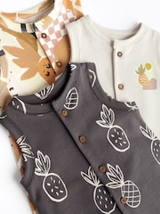Schwarzweiß/Palmen - Baby-Strampler mit Trägern im 3er-Pack - Bild 7 von 10