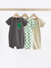 Črno-bela krokodilja - dojenček Jersey 100% Cotton haljica za igranje 3 komplet - Slika 1 iz 6