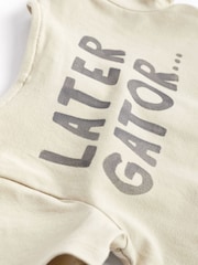 Črno-bela krokodilja - dojenček Jersey 100% Cotton haljica za igranje 3 komplet - Slika 6 iz 6