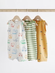 Bright Farm Baby Jersey Rompers 3 Pack - Image 1 of 10