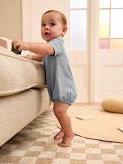 Blue Baby Collar Jersey Rompers 2 Pack - Image 3 of 10