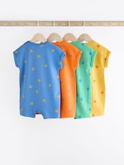 Multi Bright Baby Jersey Rompers 4 Pack - Image 2 of 8