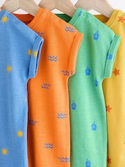 Multi Bright Baby Jersey Rompers 4 Pack - Image 3 of 8